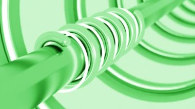 Metal boruları olan soyut bir uzaylı tüneli. Tasarım. Dünya dışı makine ayrıntıları