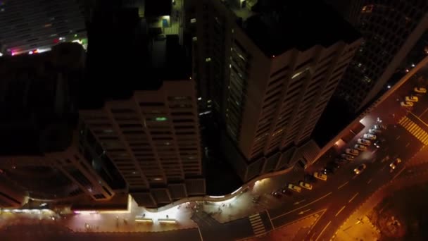 Elevated Illuminated Night View Media Internet City Skyscrapers Sheikh Zayed — Stock Video