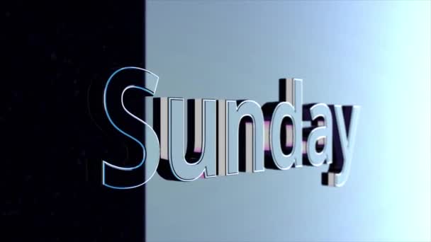 Niedzielę Tytuł Word Niedziela Animacji Tekst Animowany Film Niedziela — Wideo stockowe