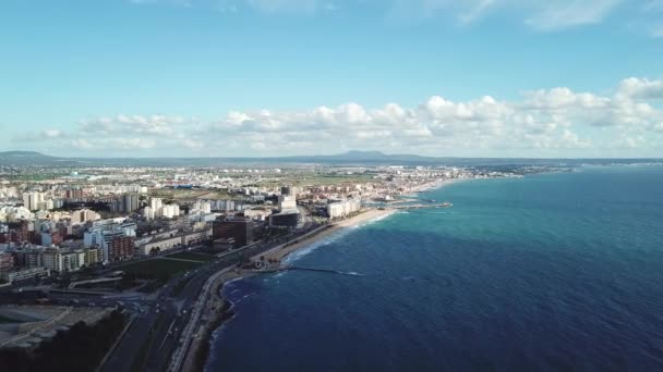Légi Felvétel Város Kikötőjétől Stock Palma Mallorca Mallorca Spanyolország Légifelvételek — Stock videók