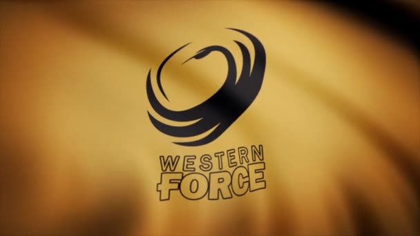 Прапор Західної Сили Регбі Махає Прозорому Тлі Крупним Планом Махаючий — стокове відео