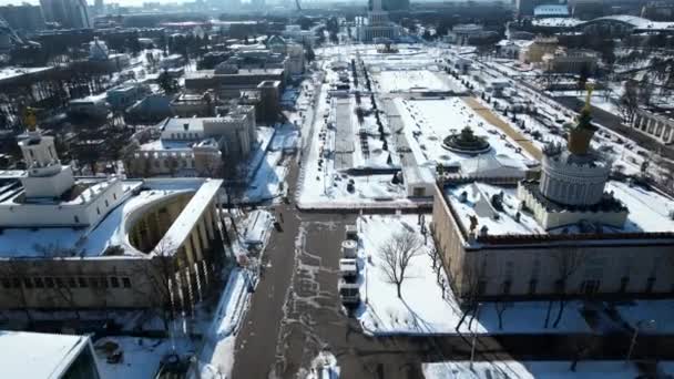 Blick Von Oben Auf Das Historische Stadtzentrum Mit Plätzen Und — Stockvideo