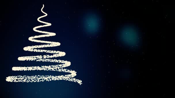 Αφηρημένα Σπειροειδή Χριστουγεννιάτικα Δέντρα Πτώση Μέχρι Νιφάδες Χιονιού Και Αναβοσβήνουν — Αρχείο Βίντεο