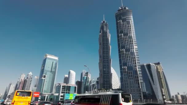 Dubai Verenigde Arabische Emiraten Februari 2023 Moderne Appartementengebouwen Dubai Marina — Stockvideo