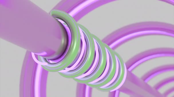 Тоннель Металлической Трубой Движущимися Спиралями Дизайн Металлическая Труба Туннель Вращающимися — стоковое видео