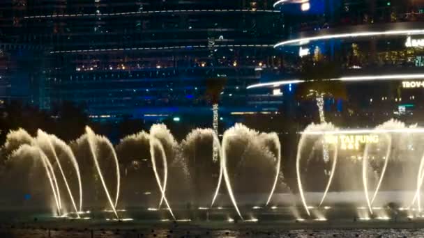 Dubai Eau Avril 2023 Fontaines Dansantes Dubai Mall Près Burj — Video