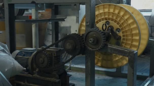 Mecanismo Con Engranajes Giratorios Creativo Formación Industrial Taller — Vídeos de Stock