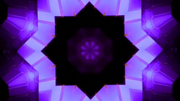 3D万花筒曼陀罗抽象背景 恒星在无休止运动中的分形形状 — 图库视频影像