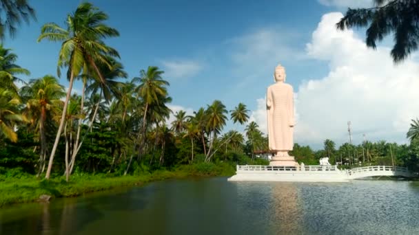 スリランカのヒッカドゥワにある津波記念館 ペラリヤ仏像 アクション 観光名所 有名なランドマーク — ストック動画