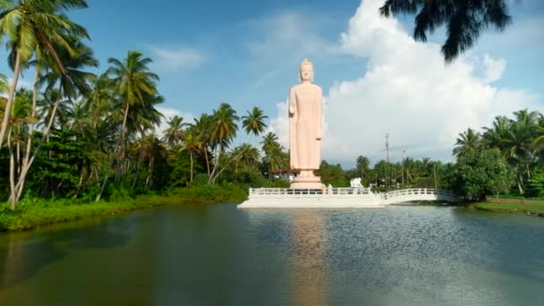 Posąg Buddy Peraliya Pomnik Tsunami Hikkaduwa Sri Lanka Akcja Atrakcja — Wideo stockowe