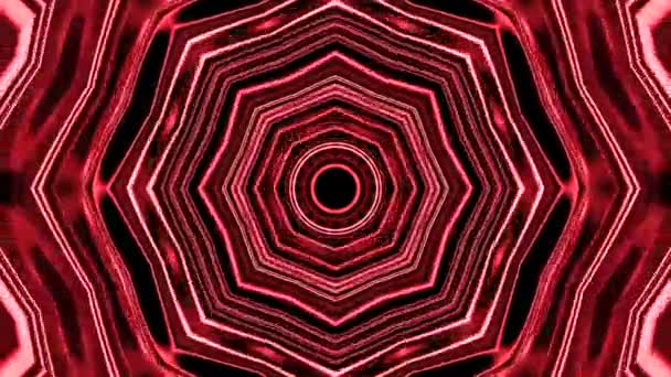Abstrakte Rote Ampeln Kaleidoskopische Animation Design Kreisförmiges Muster Mit Einem — Stockvideo