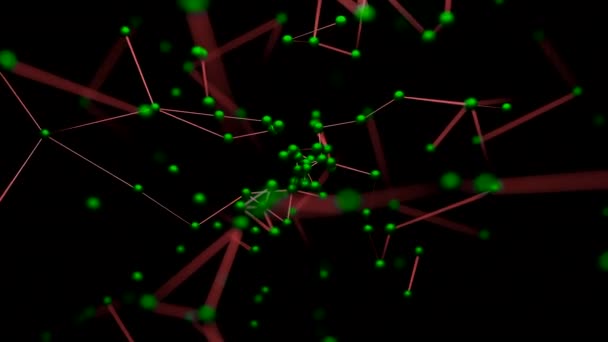 有分子流动的链子 新出现的含有分子的化合物流 生物链中出现的抽象流 — 图库视频影像