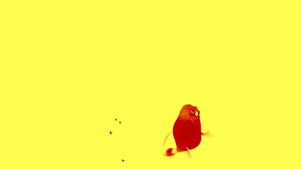 Barevná Rybí Silueta Plavající Tekuté Textuře Design Abstraktní Tučné Animované — Stock video