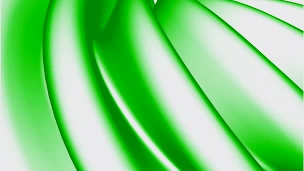美しいライトグリーン移動ラインの抽象的な背景 デザイン 白と緑の流れる3Dストライプ — ストック動画