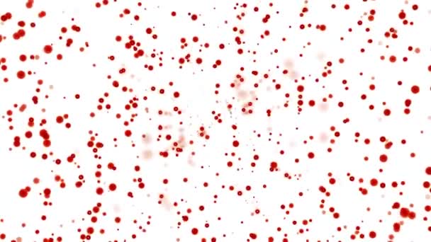 Animation Explosion Confettis Rouges Design Tine Volant Fond Particules Rouges — Video