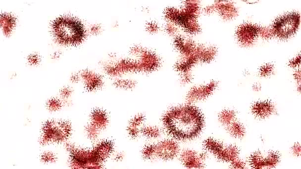 Анімація Абстрактних Вірусних Структур Плавають Навколо Дизайн Переміщення Розмитих Бактерій — стокове відео