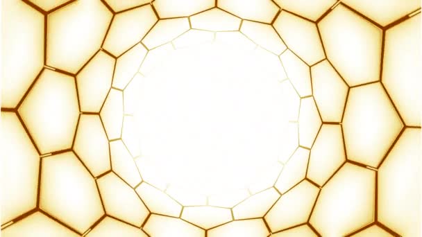 Animación Estructura Nanotubo Diseño Hexagonal Túnel Sin Fin — Vídeos de Stock