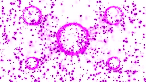 Кільця Піднятими Крапками Навколо Дизайн Різнокольорові Круглі Фігури Всьому Екрані — стокове відео