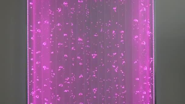 Světelná Lampa Vodou Bublinkami Klip Mesmerizující Nástěnný Dekor Zářící Lampou — Stock video