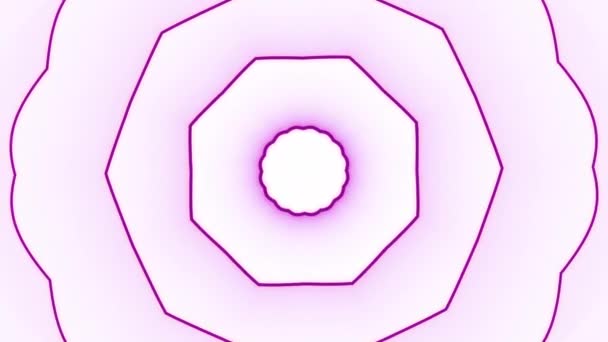 Świecące Okrągłe Ramki Poruszające Się Tyłu Projektowanie Koncentryczne Okrągłe Sylwetki — Wideo stockowe