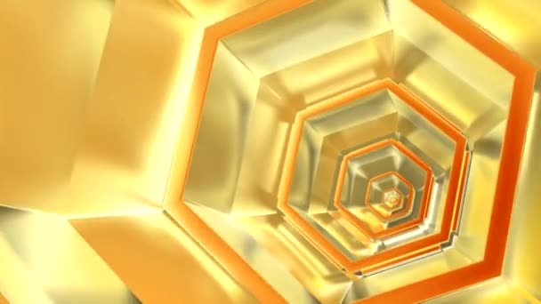 Animação Uma Queda Túnel Ficção Científica Hexagonal Colorido Moção Corredor — Vídeo de Stock