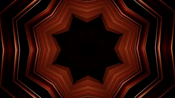 Abstrakter Futuristischer Tunnelhintergrund Bewegung Sternförmiger Hypnotischer Geometrie Tunnel — Stockvideo