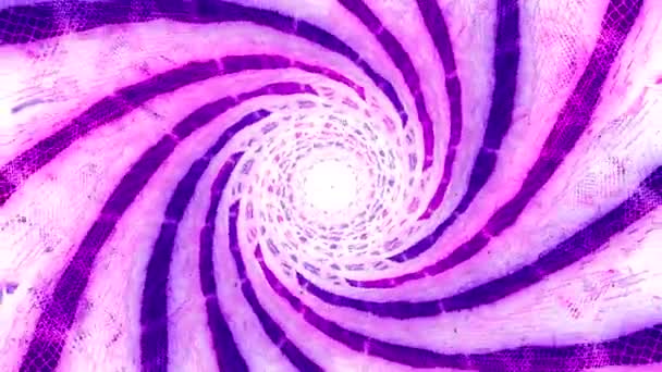 Abstrakter Wirbel Mit Hypnotischen Streifen Bewegung Rotierende Und Biegende Neon — Stockvideo