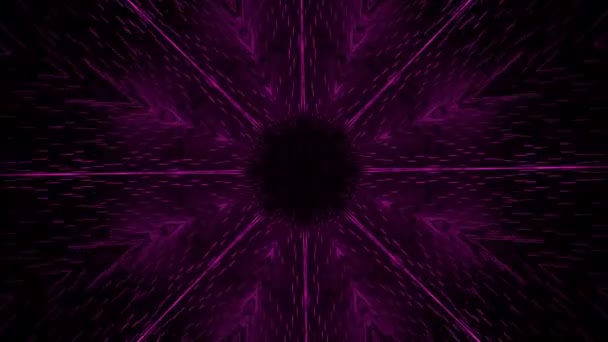 Animation Hypnotique Mouvement Avec Tunnel Pulsant Design Rayons Particules Mouvement — Video
