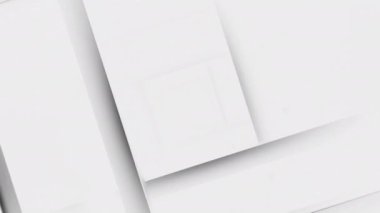 Sonsuz karelerle dönen animasyonlar. Hareket. Beyaz karelerden oluşan soyut hipnotik tünel. Kareler, gölgelerdeki değişimle illüzyon dönüşünde hareket eder. 