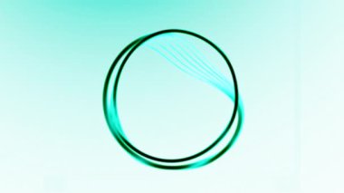 Hareketli halka titreşimli animasyon. Tasarım. Hareket eden dalga titreşimleriyle uzayda üç boyutlu halka. Titreşimler halkadan ritimle hareket ediyor.