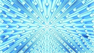 Uzayın bozulmasıyla ilgili soyut sütunlar. Hareket. Merkez noktanın etrafında noktalar ve sütunlar olan optik illüzyon