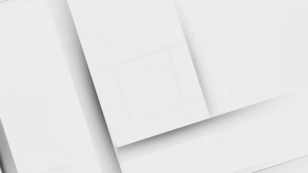 Obracanie Animacji Niekończącymi Się Kwadratami Wniosek Abstrakcyjny Hipnotyczny Tunel Białych — Wideo stockowe