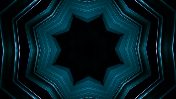 抽象的な未来的なトンネル背景 ムーブメント 星型催眠測定トンネル — ストック動画