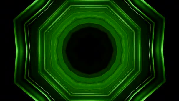 Abstrakte Kaleidoskop Bewegungshintergründe Bewegung Fliegen Dunklen Tunnel Mit Wechselnden Formen — Stockvideo
