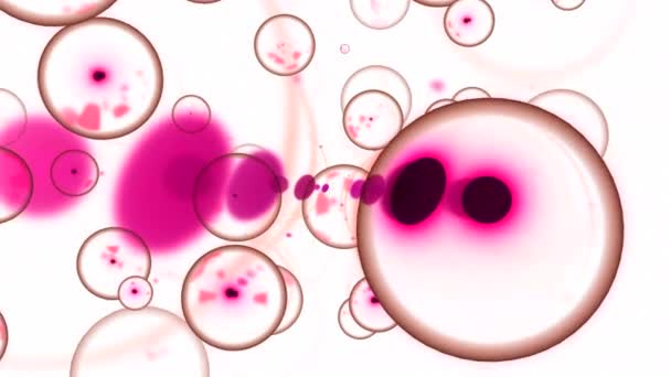 Burbujas Con Núcleo Corriente Molecular Diseño Las Células Moleculares Con — Vídeo de stock