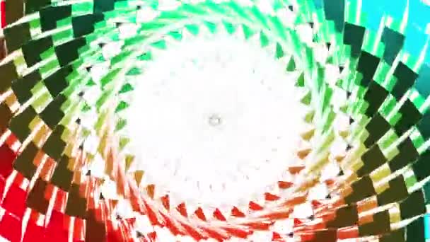 Огненный Полосатый Рисунок Круговыми Пульсирующими Волнами Движение Градиентный Цвет Мозаичного — стоковое видео