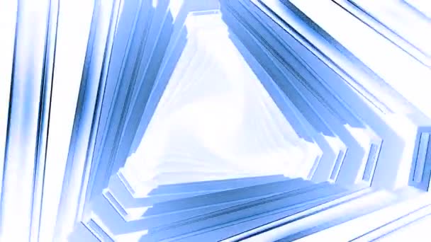 迷幻三角隧道穿越空间 移动记忆空间中的三角形门户 精神空间中隧道的三角形层运动 — 图库视频影像