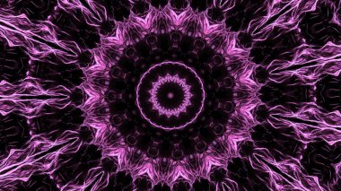 Abstract fractal flower spreading like electrical energy. Animation. Mandala ornament in a shape of a flower clipart