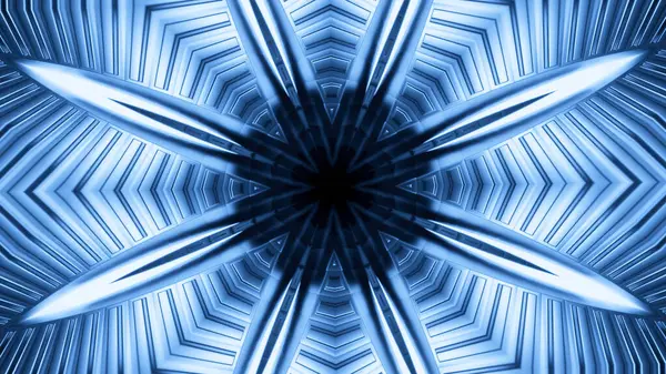 Sci-fi cosmic fractal geometric kaleidoscope. Design. Star shaped pattern creating effect of a tunnel