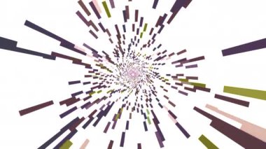 Renkli bölümlerin animasyon arkaplanı uzun tünelin etkisini yaratıyor. Tasarım. Yanıp sönen parlak çizgiler 