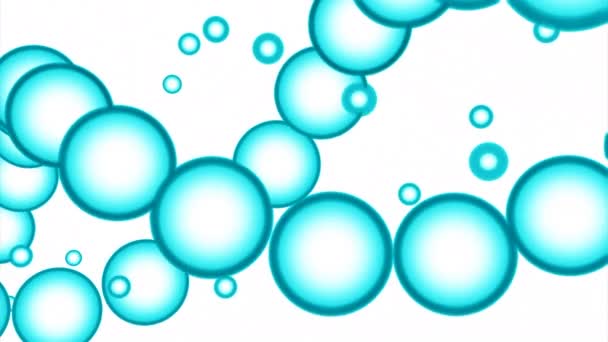 Blase Erfrischende Luftblasen Form Einer Spirale Design Spinnende Transparente Kugeln — Stockvideo