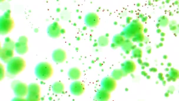 Μαλακό Bokeh Πολύχρωμα Σωματίδια Λευκό Φόντο Σχέδιο Σμήνος Φωτεινών Μικροσκοπικών — Αρχείο Βίντεο