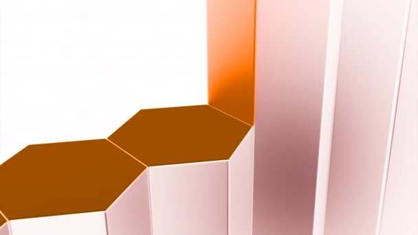 Абстрактные Падающие Колонны Шестиугольных Фигур Белом Фоне Дизайн Абстрактные Трехмерные — стоковое видео