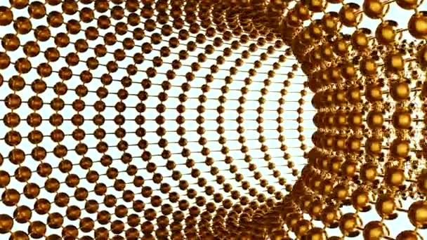 Металлическая Абстрактная Трубопроводная Сетка Технология Дизайн Летающие Внутри Гибки Трубки — стоковое видео