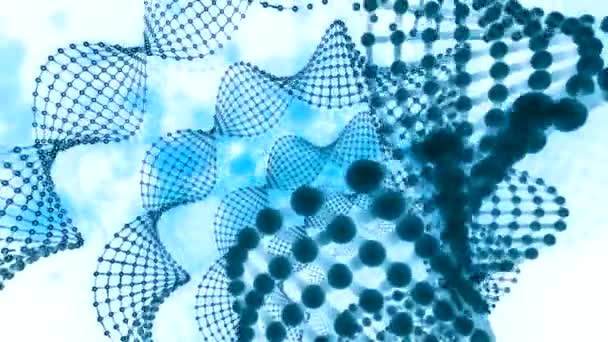 旋转Dna链 未知Dna螺旋体的可视化 科学和生物学概念 — 图库视频影像