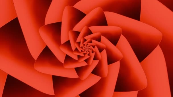 抽象的な回転するデジタル花の形 フラクタルな背景 デザイン 三角形のスピニング催眠術の形状 — ストック動画