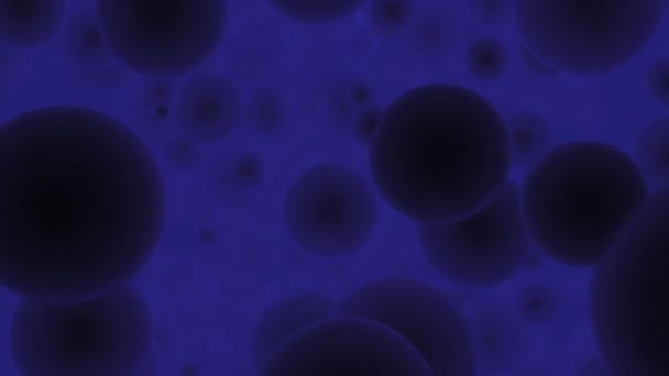 摘要蓝色气泡运动背景 漂浮的抽象蓝色球状物体 — 图库视频影像
