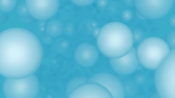Множество Крошечных Прозрачных Пузырей Сущности Появляющихся Минимальном Фоне Дизайн Концепция — стоковое видео