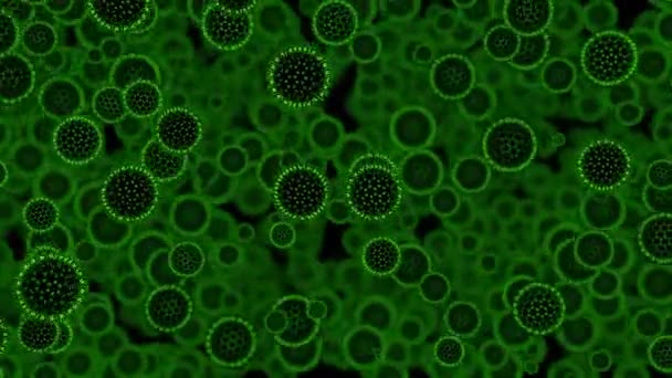 Animación Virus Covid Diseño Virus Bacterias Forma Redonda Concepto Medicina — Vídeos de Stock