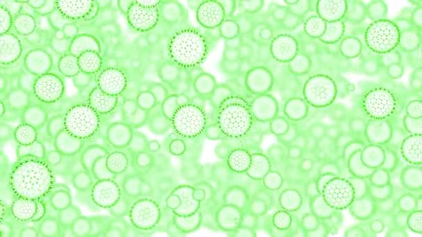 Animação Vírus Covid Desenho Vírus Bactérias Forma Redonda Conceito Medicina — Vídeo de Stock